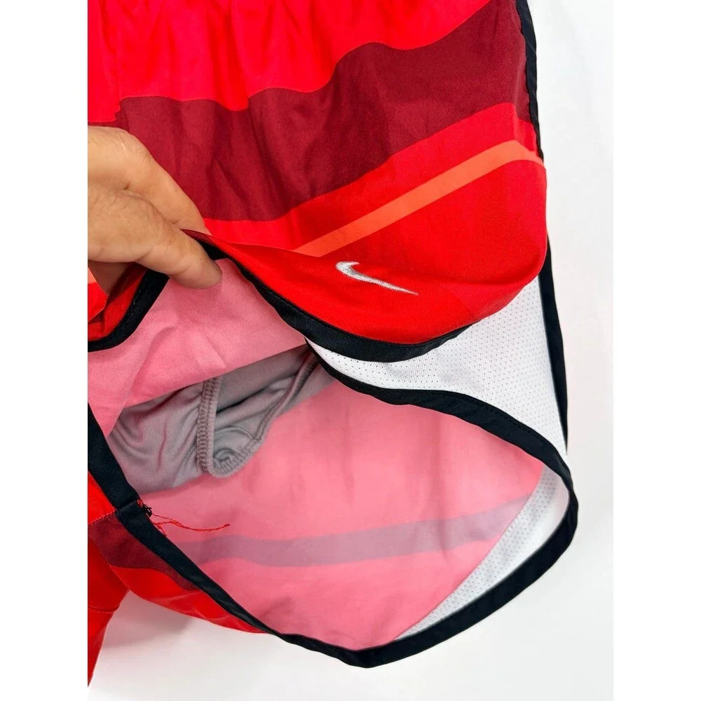Nike Women's Red Colorblock Running Shorts Mesh Athletic Workout